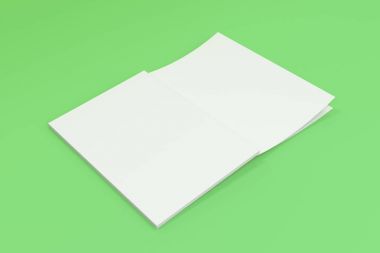 Mockup boş beyaz açık broşür g kapaklı yalan