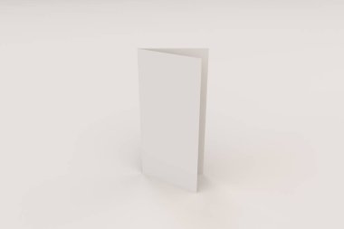 Boş beyaz siyah adam üzerinde üç katlı broşür mockup kapalı