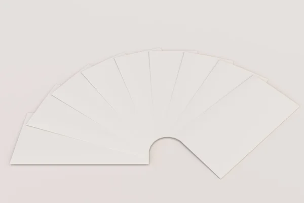 Üres fehér háromszorosa brosúra makett-fehér háttér — Stock Fotó