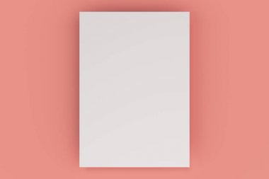 Boş beyaz el ilanı mockup kırmızı zemin üzerine