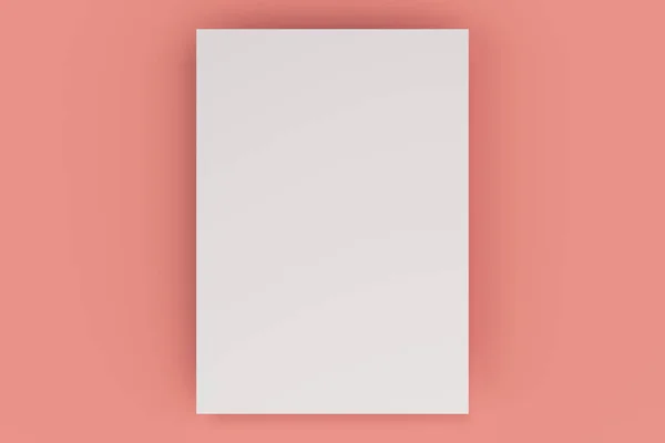 Lege witte flyer mockup op rode achtergrond — Stockfoto
