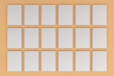 Turuncu zemin üzerine beyaz el ilanları yığınları