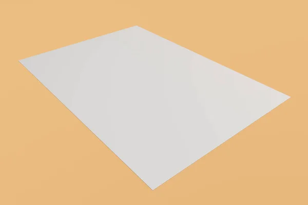 Leere weiße Flyer-Attrappe auf orangefarbenem Hintergrund — Stockfoto