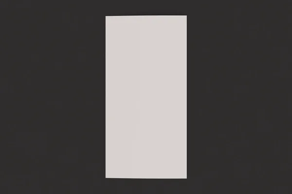 Üres fehér két-szeres brosúra makett-fekete háttér — Stock Fotó