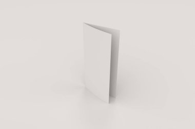 Boş beyaz iki kat broşürü mockup beyaz arka plan üzerinde