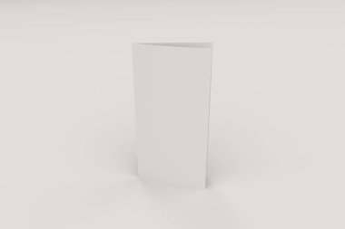 Boş beyaz iki kat broşürü mockup beyaz arka plan üzerinde