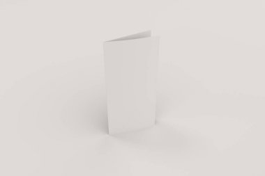 Boş beyaz iki kat broşürü mockup beyaz arka plan üzerinde