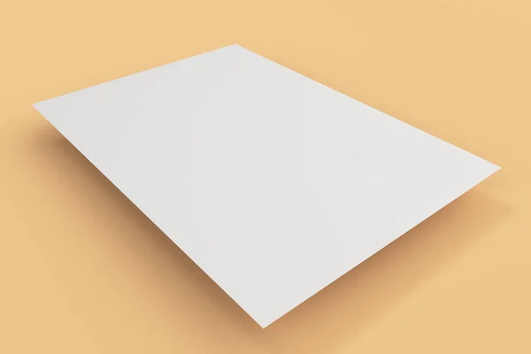 Blank white flyer mockup no fundo laranja — Fotografia de Stock