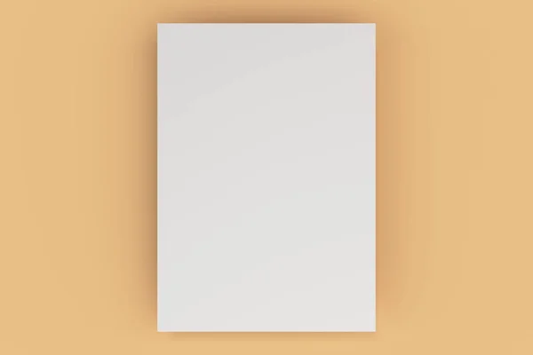 Blank white flyer mockup no fundo laranja — Fotografia de Stock