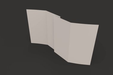 Boş beyaz iki kat broşürü mockup siyah arka plan üzerine