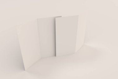 Boş beyaz iki kat broşürü mockup beyaz arka plan üzerinde