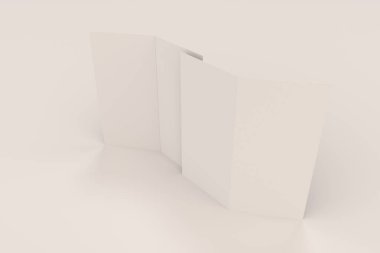 Boş beyaz iki kat broşürü mockup beyaz arka plan üzerinde