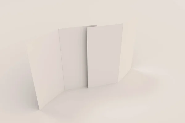 Mockup brosur putih dua kali kosong pada latar belakang putih — Stok Foto