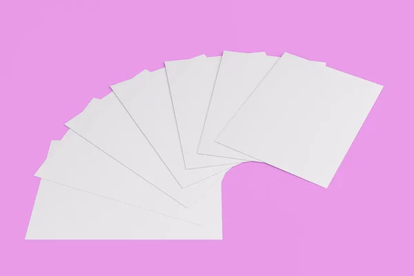 Blank white flyer mockup on violet background — Stock Photo, Image