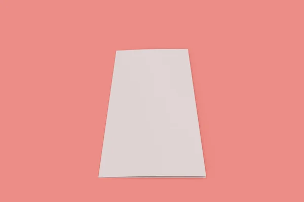 Leere weiße Broschüre-Attrappe auf rotem Hintergrund — Stockfoto