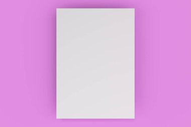 Boş beyaz el ilanı mockup Menekşe arka plan üzerinde