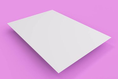 Boş beyaz el ilanı mockup Menekşe arka plan üzerinde