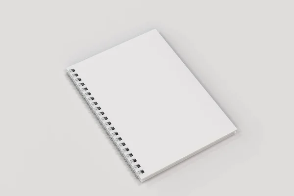 Caderno fechado espiral encadernado no fundo branco — Fotografia de Stock