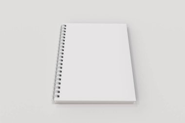 Beyaz arka plan üzerinde bağlı kapalı defter spiral