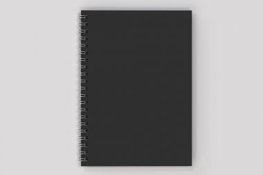 Beyaz arka plan üzerinde bağlı kapalı defter spiral