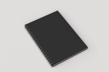 Beyaz arka plan üzerinde bağlı kapalı defter spiral