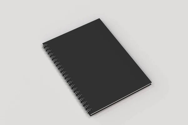 Chiuso notebook spirale rilegato su sfondo bianco — Foto Stock