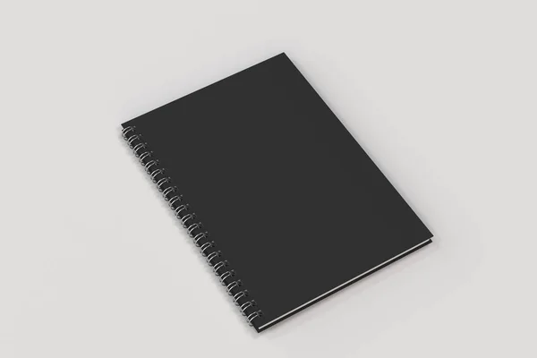 Caderno fechado espiral encadernado no fundo branco — Fotografia de Stock