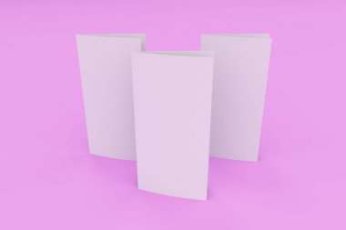 Boş beyaz iki kat broşürü mockup Menekşe arka plan üzerinde