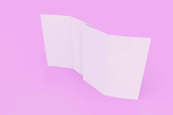Простой белый двухслойный макет брошюры на фиолетовом фоне — стоковое фото