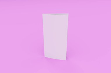 Boş beyaz iki kat broşürü mockup Menekşe arka plan üzerinde