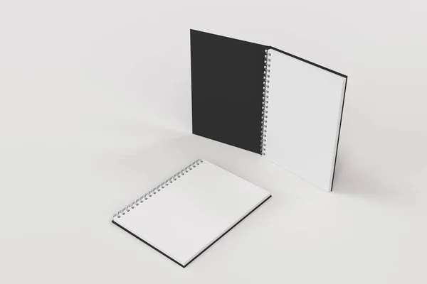 Dva notebooky s spiral vázán na bílém pozadí — Stock fotografie