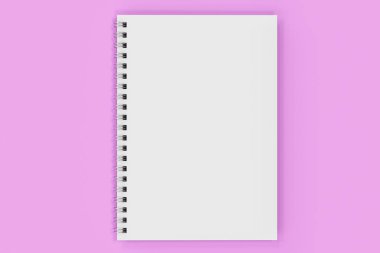 Menekşe arka plan üzerinde bağlı kapalı defter spiral