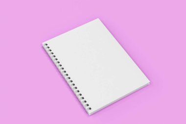 Menekşe arka plan üzerinde bağlı kapalı defter spiral