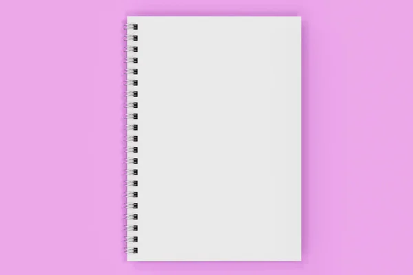 Stängda anteckningsbok spiral bunden på violett bakgrund — Stockfoto