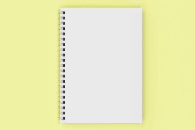 Kapalı defter sarmal Sarı zemin üzerine bağlı