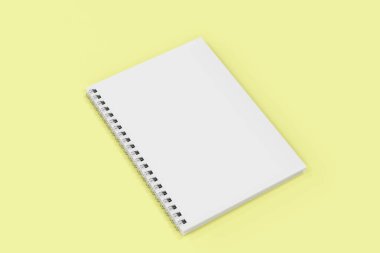 Kapalı defter sarmal Sarı zemin üzerine bağlı