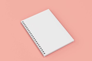 Kapalı defter spiral kırmızı zemin üzerine bağlı