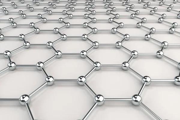 Beyaz arka plan üzerinde grafen atomun yapısı