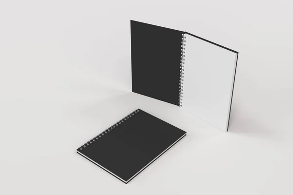 Dos cuadernos con espiral encuadernada sobre fondo blanco —  Fotos de Stock