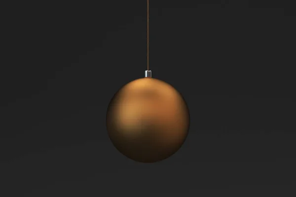 Gold christmas balls on black background — Stock Photo, Image