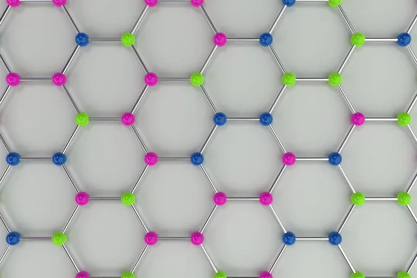 Graphene atomic structure on white background — Stock Photo, Image