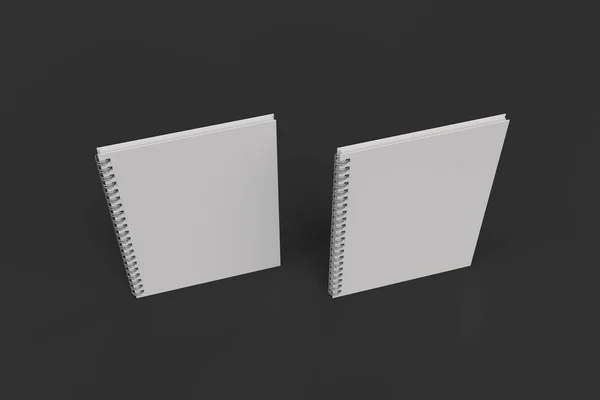 Dwa Notebooki z spirali związana na czarnym tle — Zdjęcie stockowe