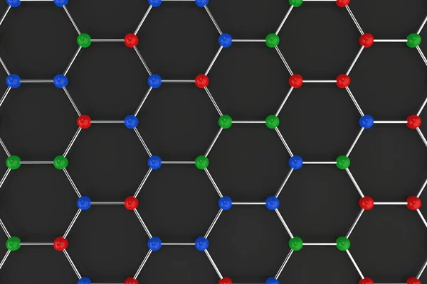 Graphene atomic structure on black background — Stock Photo, Image