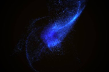 Arka plan mavi parlak parçacıkların yapılmış