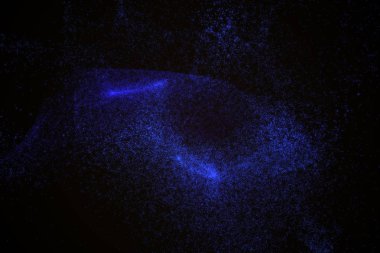 Arka plan mavi parlak parçacıklar şeklinde yapılmış bir