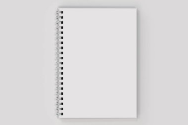 Beyaz arka plan üzerinde bağlı Garı defter spiral