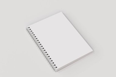 Beyaz arka plan üzerinde bağlı Garı defter spiral