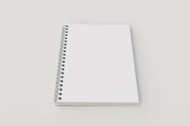 Beyaz arka plan üzerinde bağlı Garı defter spiral