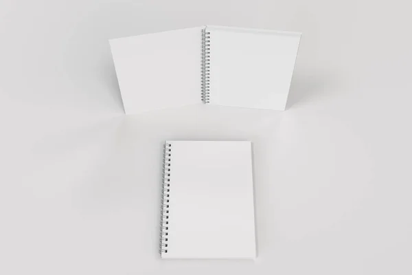 Dos cuadernos con espiral encuadernada sobre fondo blanco — Foto de Stock