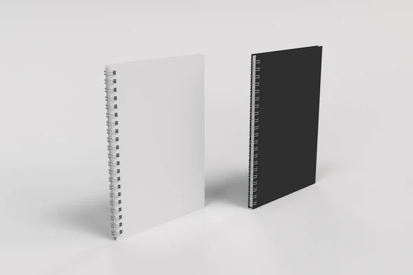 Two notebooks with spiral bound on white background — Stock Photo, Image